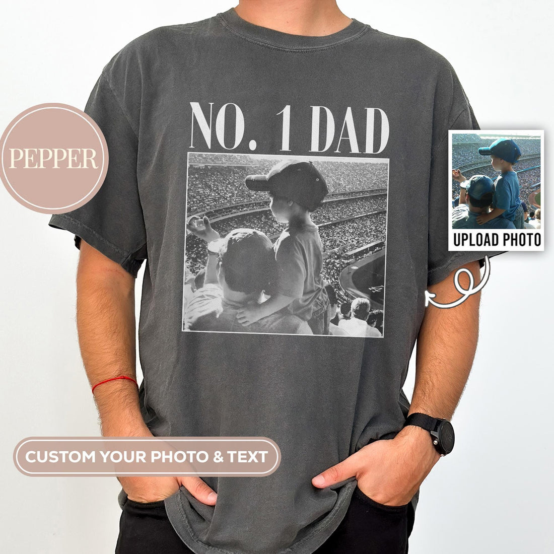 Custom Photo Dad Shirt, Personalized Picture Tee for Dad, Father’s Day Gift, Dad T-Shirt