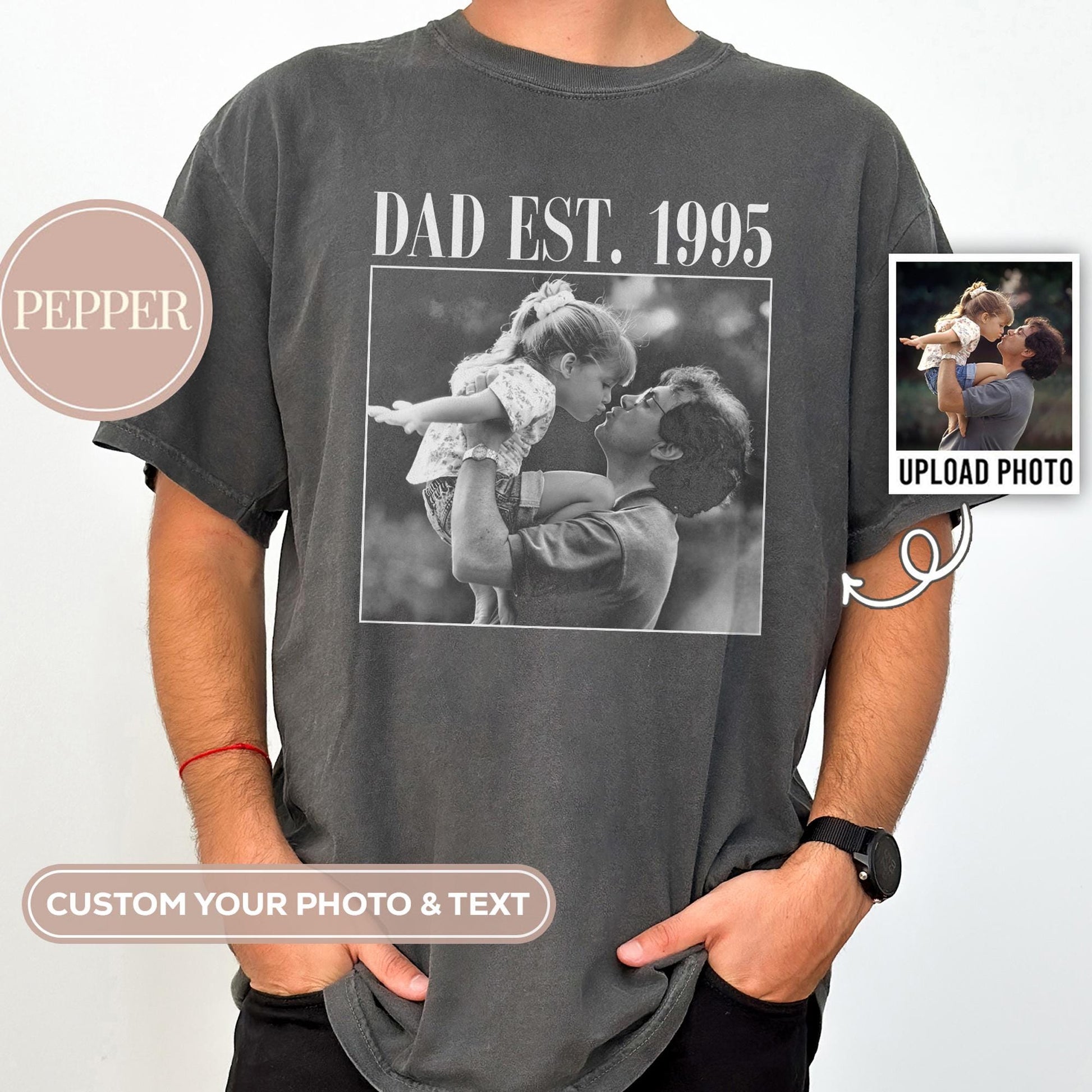 Personalized Dad Photo Shirt, Custom Picture Tee for Fathers, Unique Father’s Day Gift Idea
