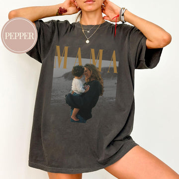 Custom Photo Mama Shirt, Personalized Mom Picture Tee, Mother’s Day Gift, New Mom & Grandma Shirt