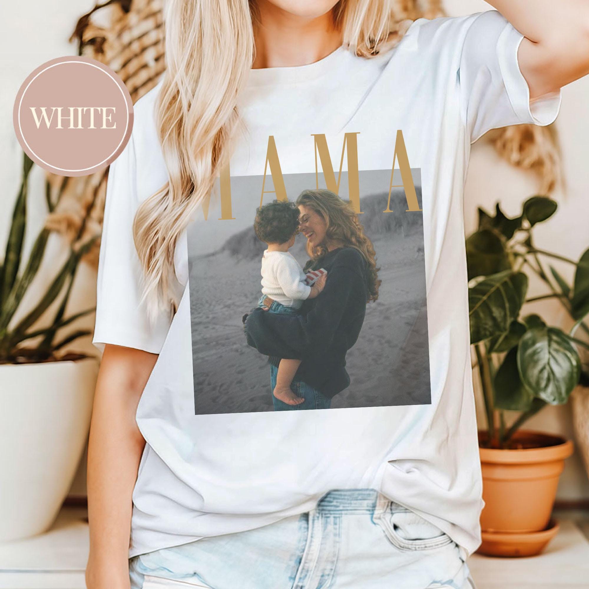 Custom Photo Mama Shirt, Personalized Mom Picture Tee, Mother’s Day Gift, New Mom & Grandma Shirt