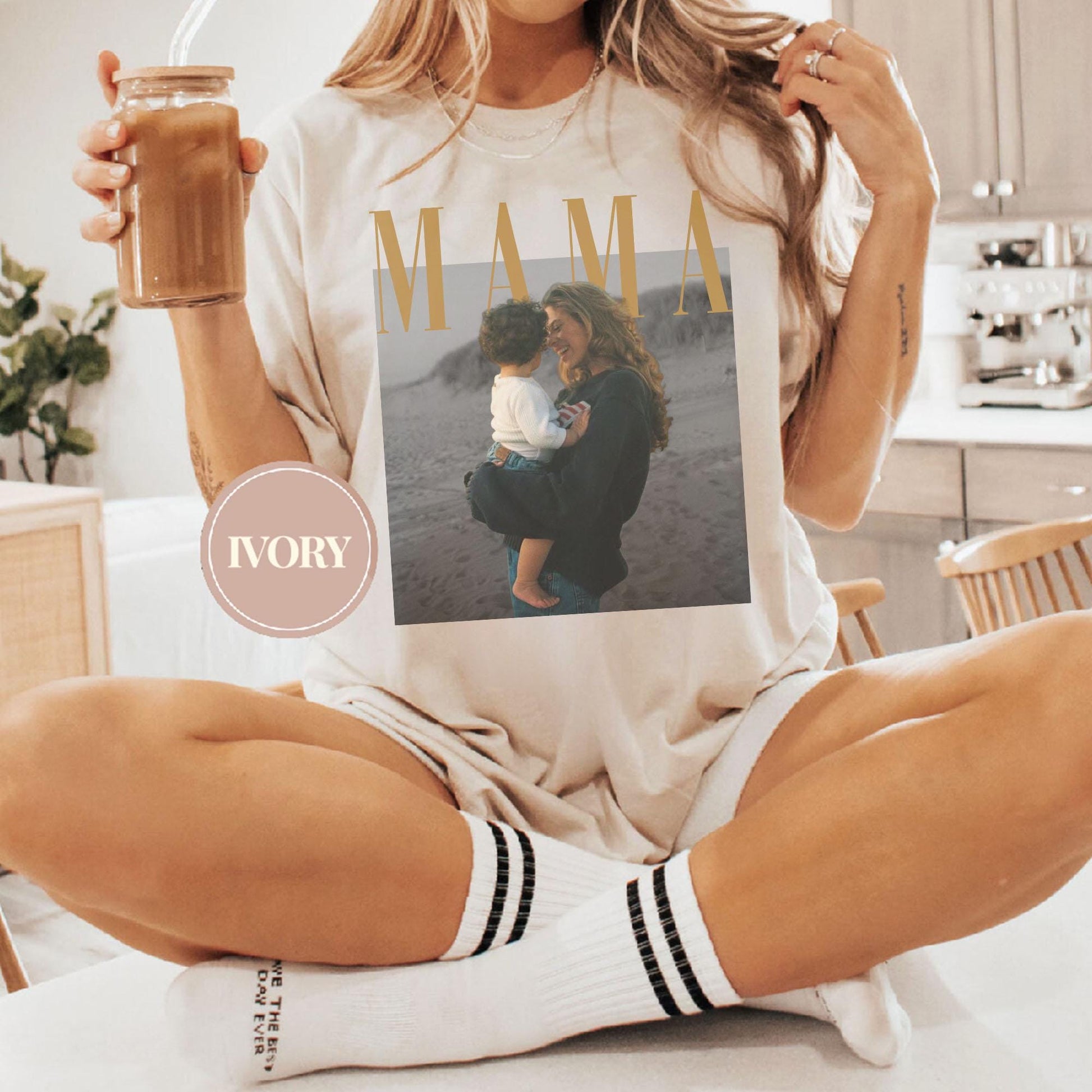 Custom Photo Mama Shirt, Personalized Mom Picture Tee, Mother’s Day Gift, New Mom & Grandma Shirt