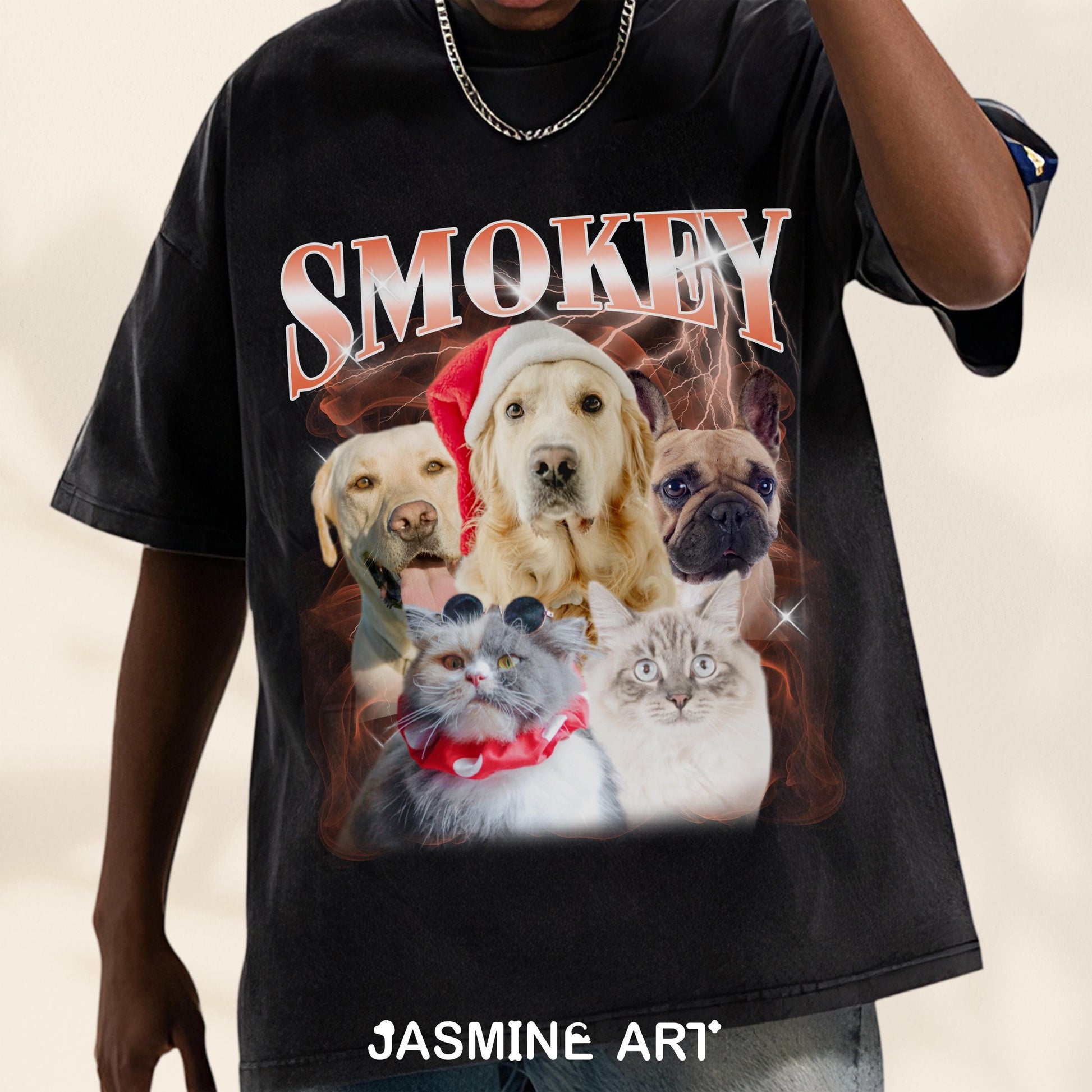 Custom Vintage Pet Shirt – Personalized Dog Bootleg Rap Tee, 90s Retro Graphic
