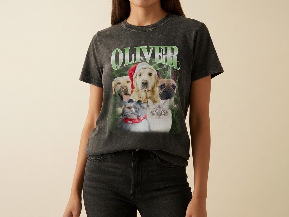 Custom Vintage Pet Shirt – Personalized Dog Bootleg Rap Tee, 90s Retro Graphic