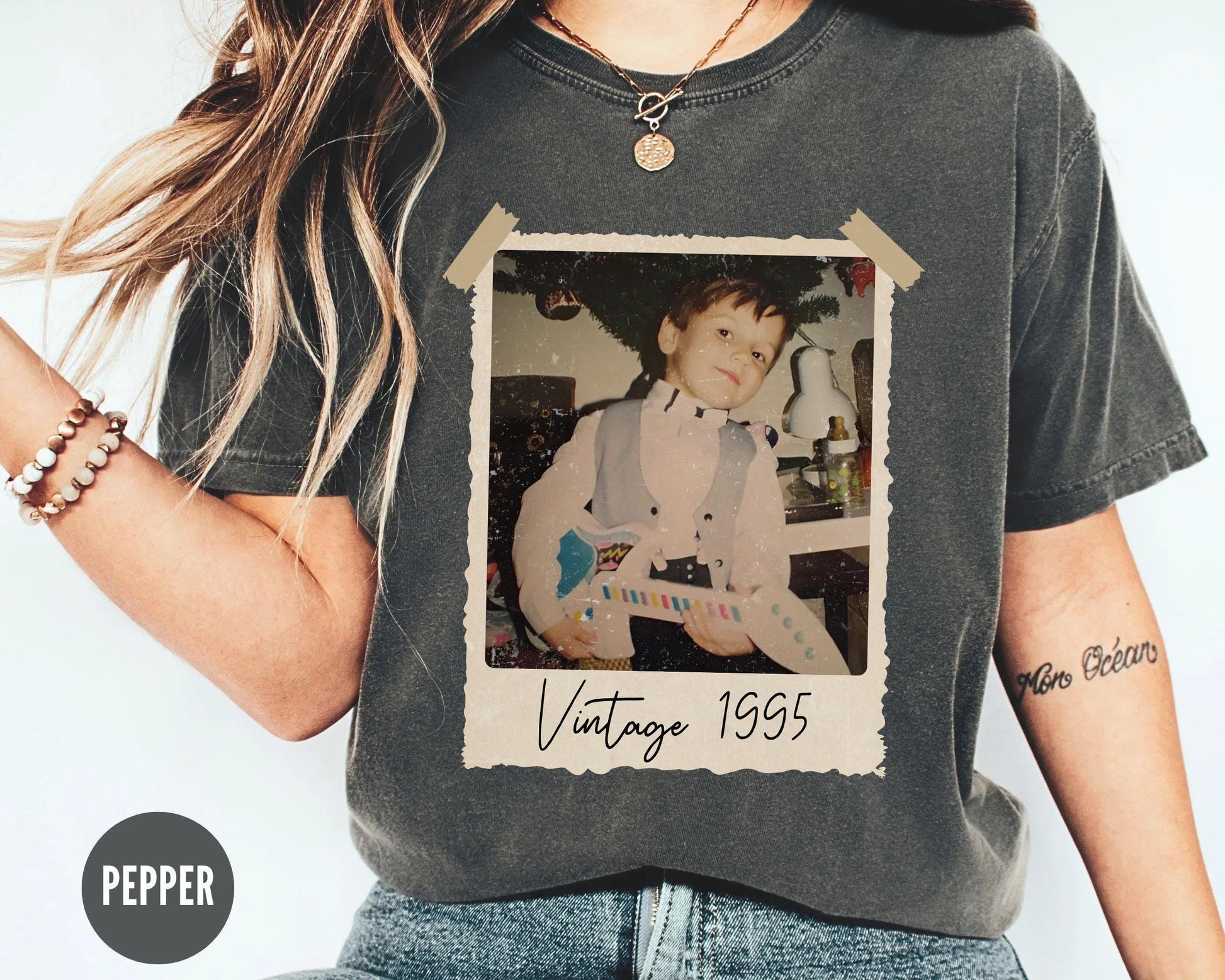 Custom Vintage Photo & Year Shirt, Personalized Picture Tee, 30th Birthday Gift, Vintage Est. Birthday Shirt