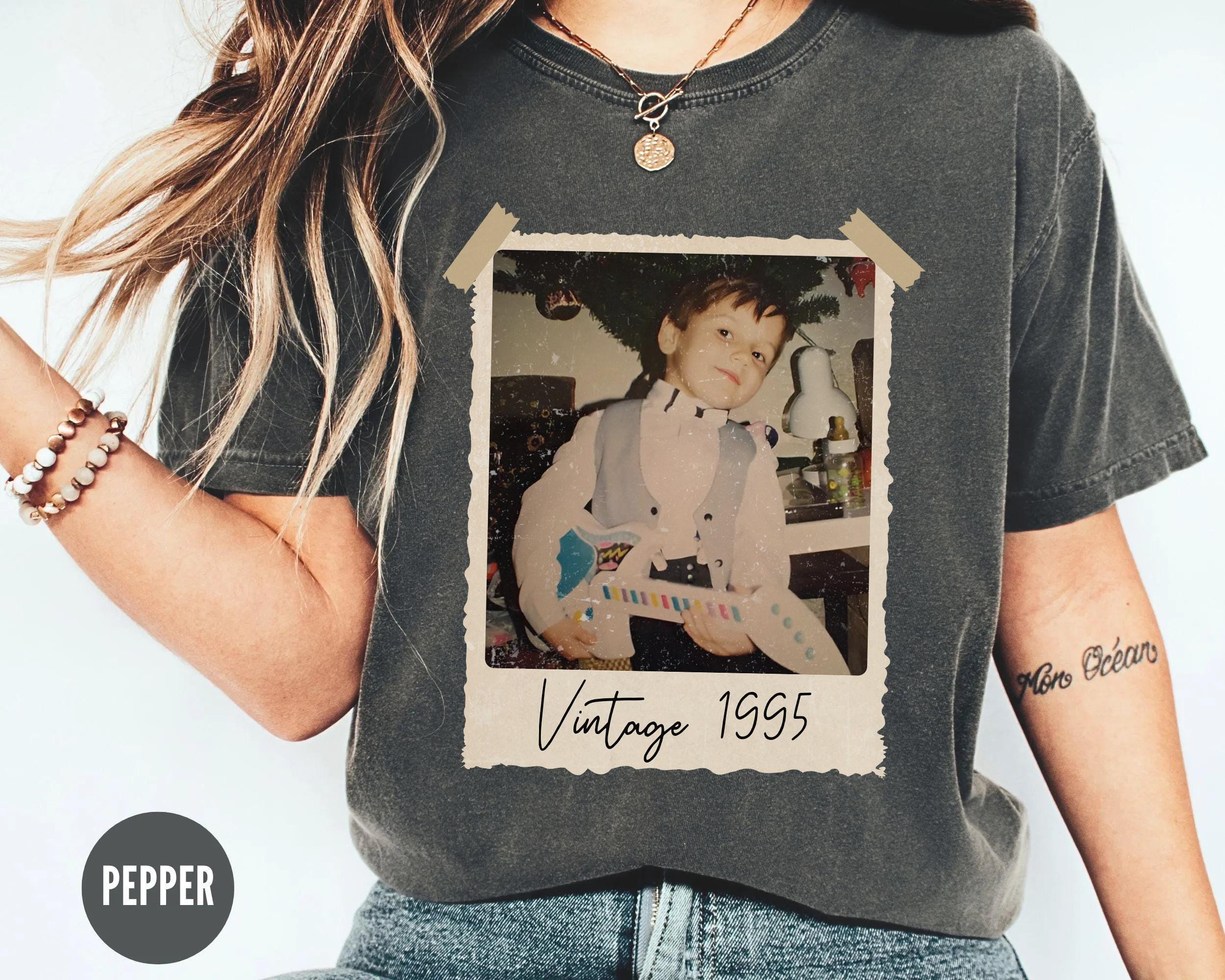 Custom Vintage Photo & Year Shirt, Personalized Picture Tee, 30th Birthday Gift, Vintage Est. Birthday Shirt