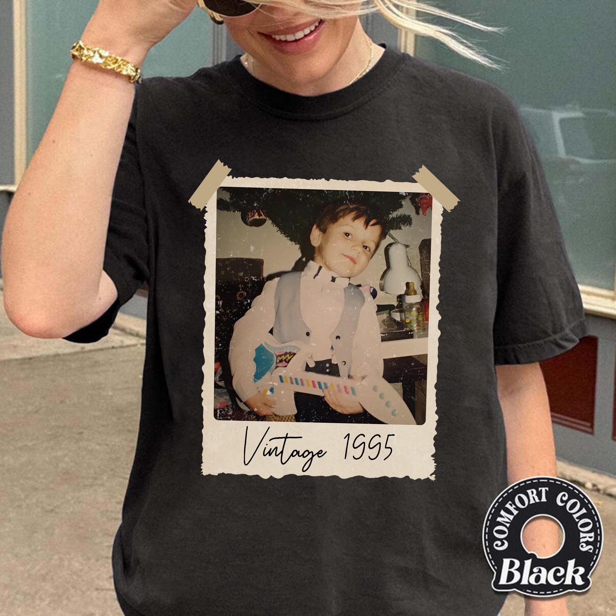 Custom Vintage Photo & Year Shirt, Personalized Picture Tee, 30th Birthday Gift, Vintage Est. Birthday Shirt