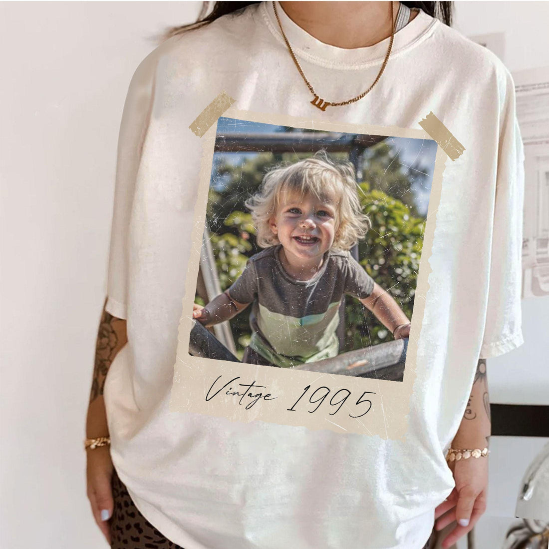 Personalized Vintage Photo Shirt, Custom Picture & Year Tee, Retro 30th Birthday Gift, Vintage Birthday Party Tee