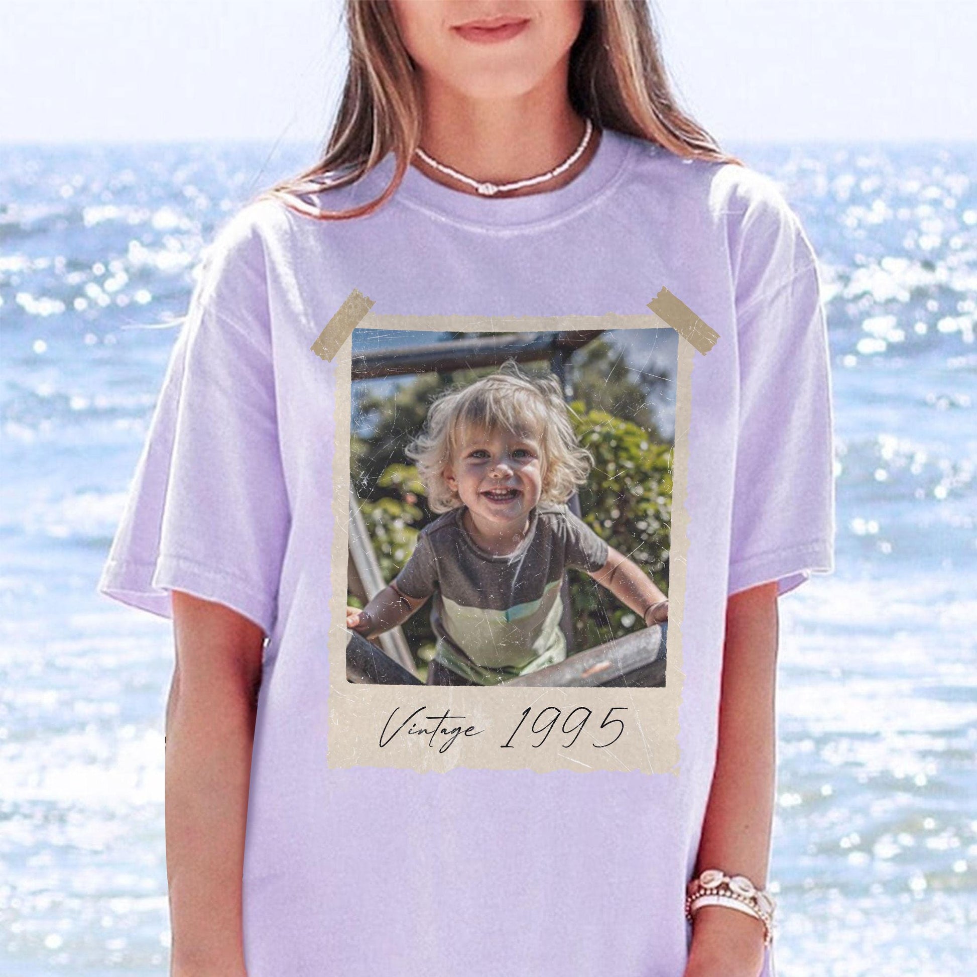 Personalized Vintage Photo Shirt, Custom Picture & Year Tee, Retro 30th Birthday Gift, Vintage Birthday Party Tee