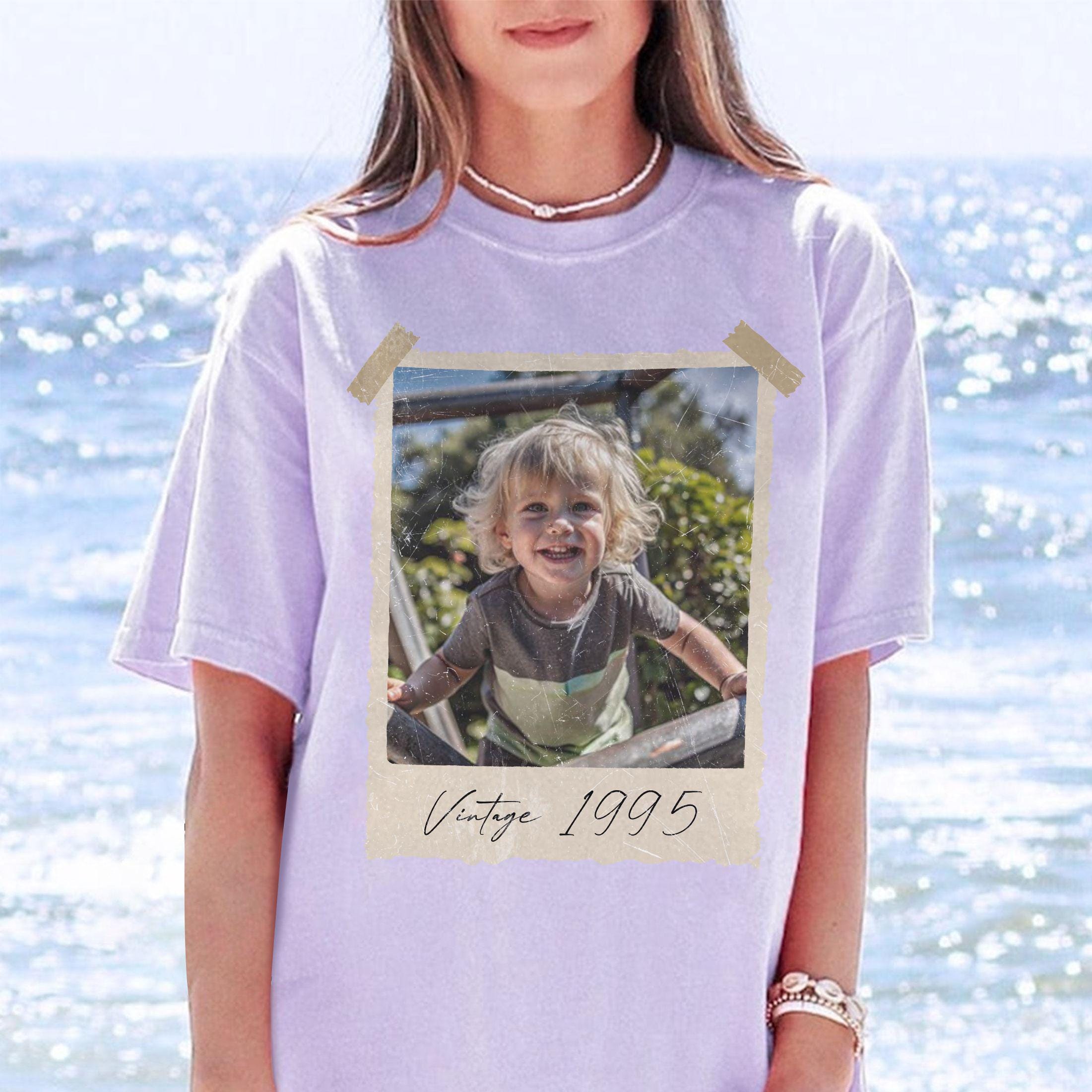 Personalized Vintage Photo Shirt, Custom Picture & Year Tee, Retro 30th Birthday Gift, Vintage Birthday Party Tee