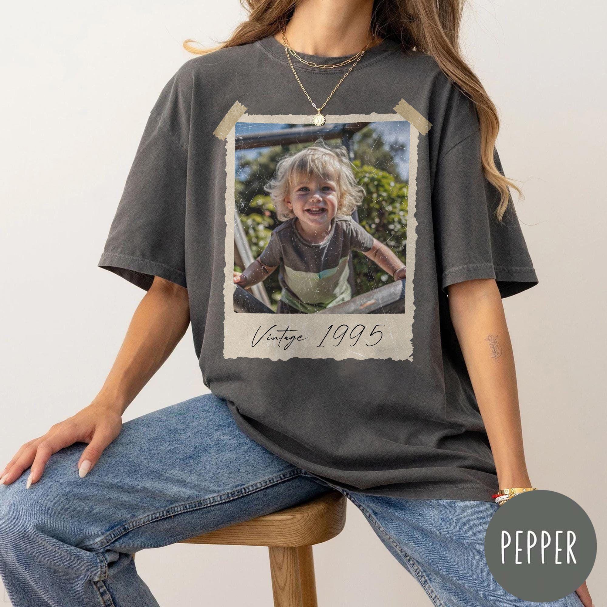 Personalized Vintage Photo Shirt, Custom Picture & Year Tee, Retro 30th Birthday Gift, Vintage Birthday Party Tee