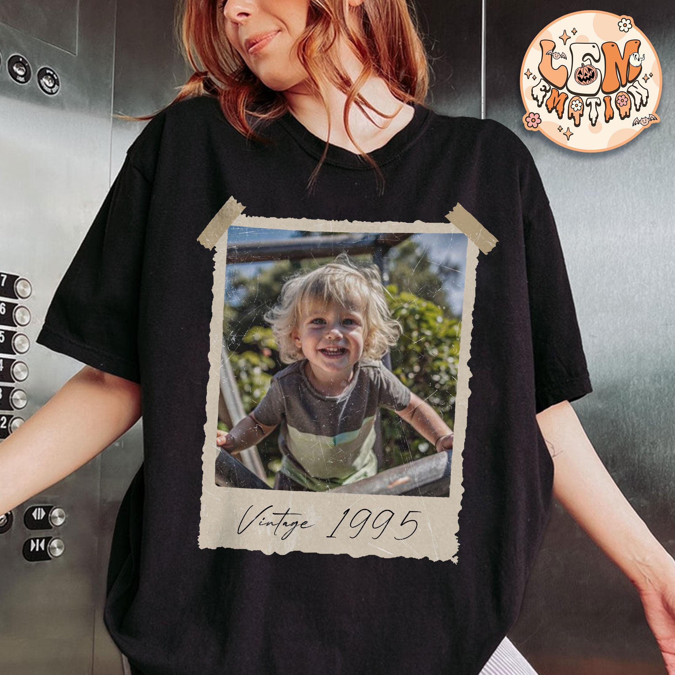 Personalized Vintage Photo Shirt, Custom Picture & Year Tee, Retro 30th Birthday Gift, Vintage Birthday Party Tee