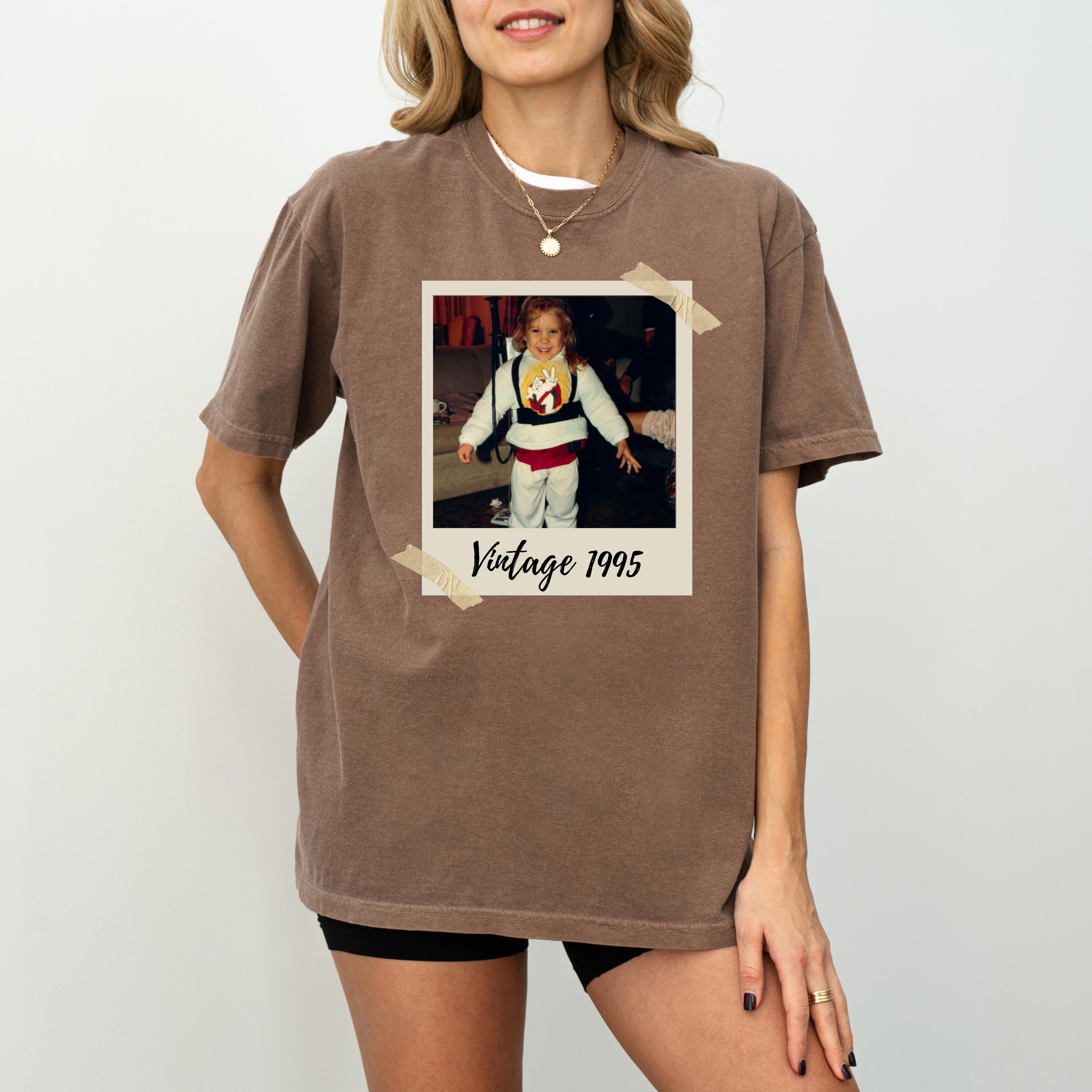 Custom Vintage Photo & Year Shirt, Personalized Picture Tee, 30th Birthday Gift, Vintage Est. 1995 Shirt