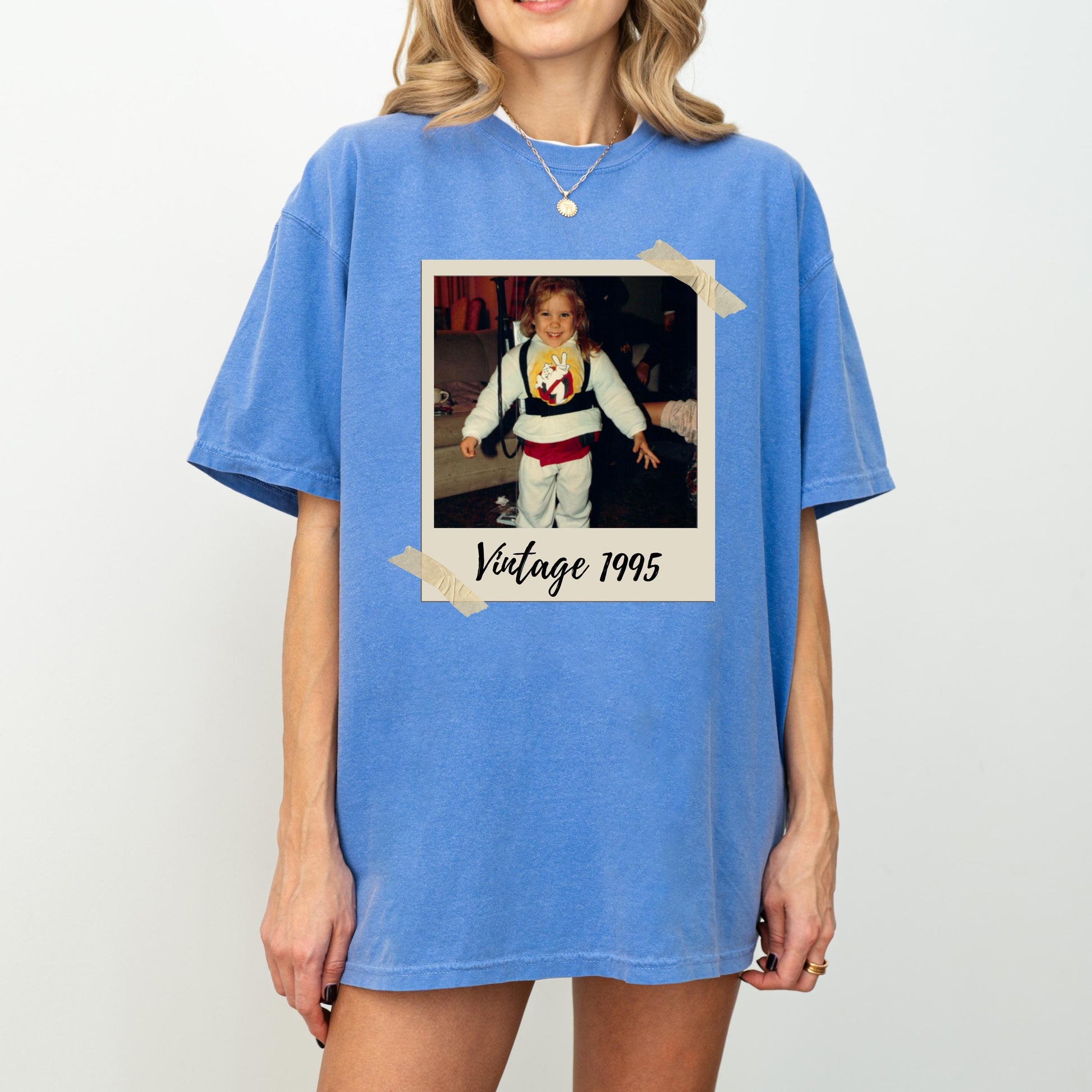 Custom Vintage Photo & Year Shirt, Personalized Picture Tee, 30th Birthday Gift, Vintage Est. 1995 Shirt