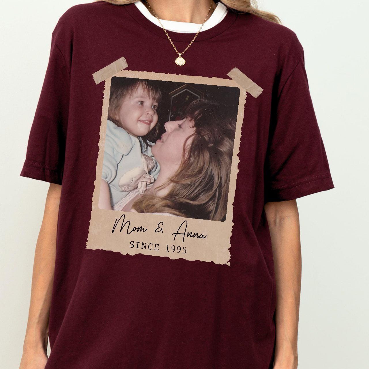 Custom Vintage Photo & Year Shirt, Personalized Picture Tee, 30th Birthday Gift, Mother’s Day Gift for Mom