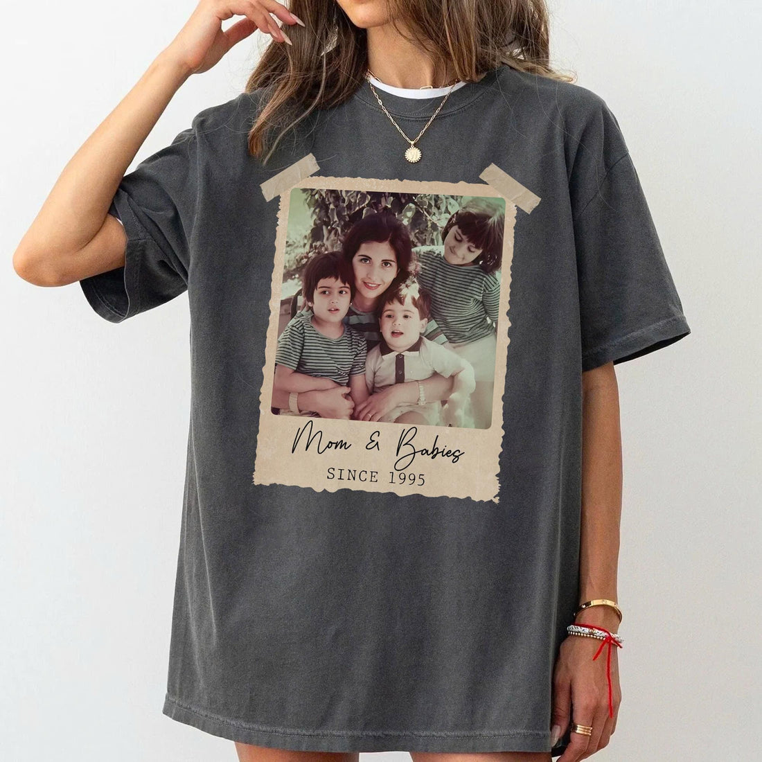 Custom Vintage Photo & Year Shirt, Personalized Picture Tee, 30th Birthday Gift, Mother’s Day Gift for Mom