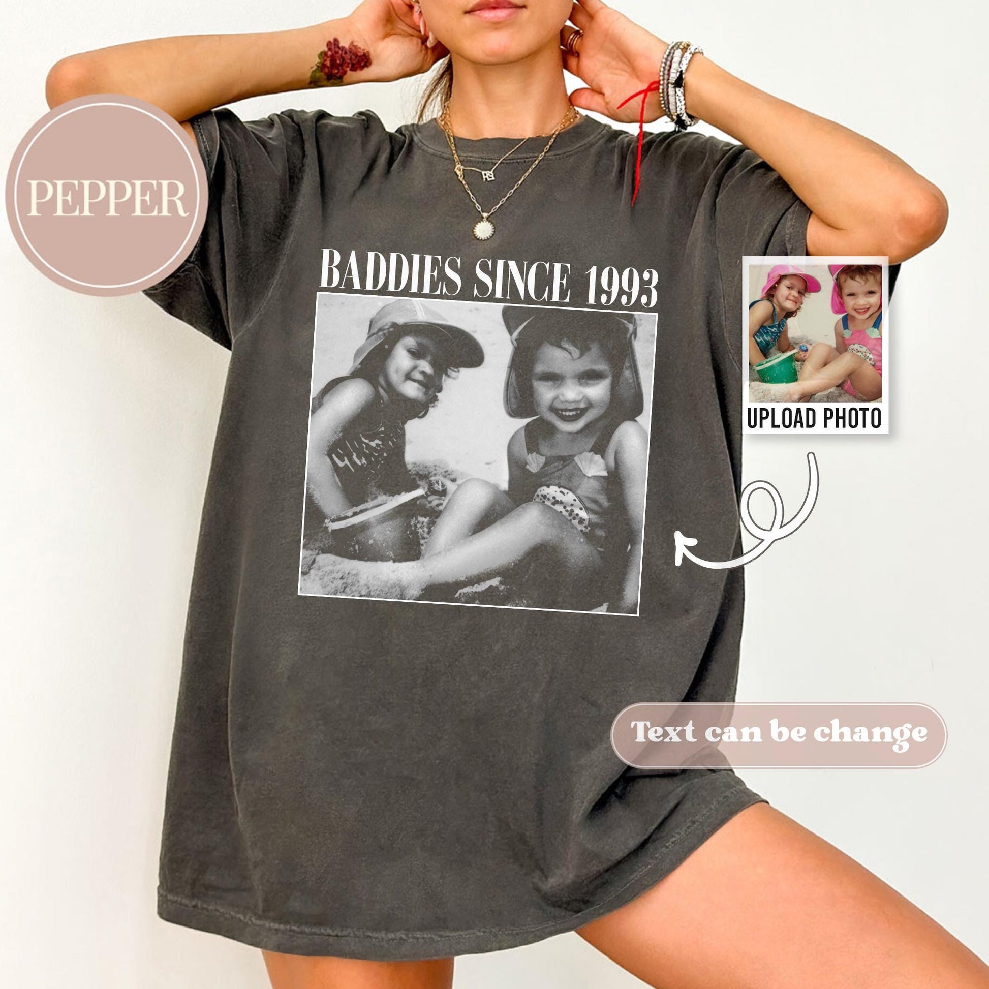 Custom Vintage Photo Shirt, Personalized Retro Picture Tee, Friend & Family Gift, 21st 30th 40th Birthday