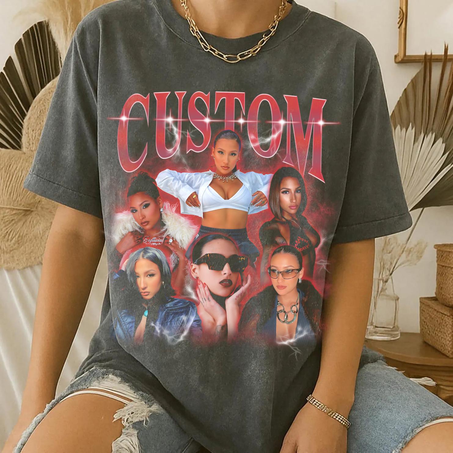 Custom Retro Girlfriend Shirt – Boyfriend Bootleg Rap Tee With Girlfriend Face, Personalized Photo 90s T-Shirt