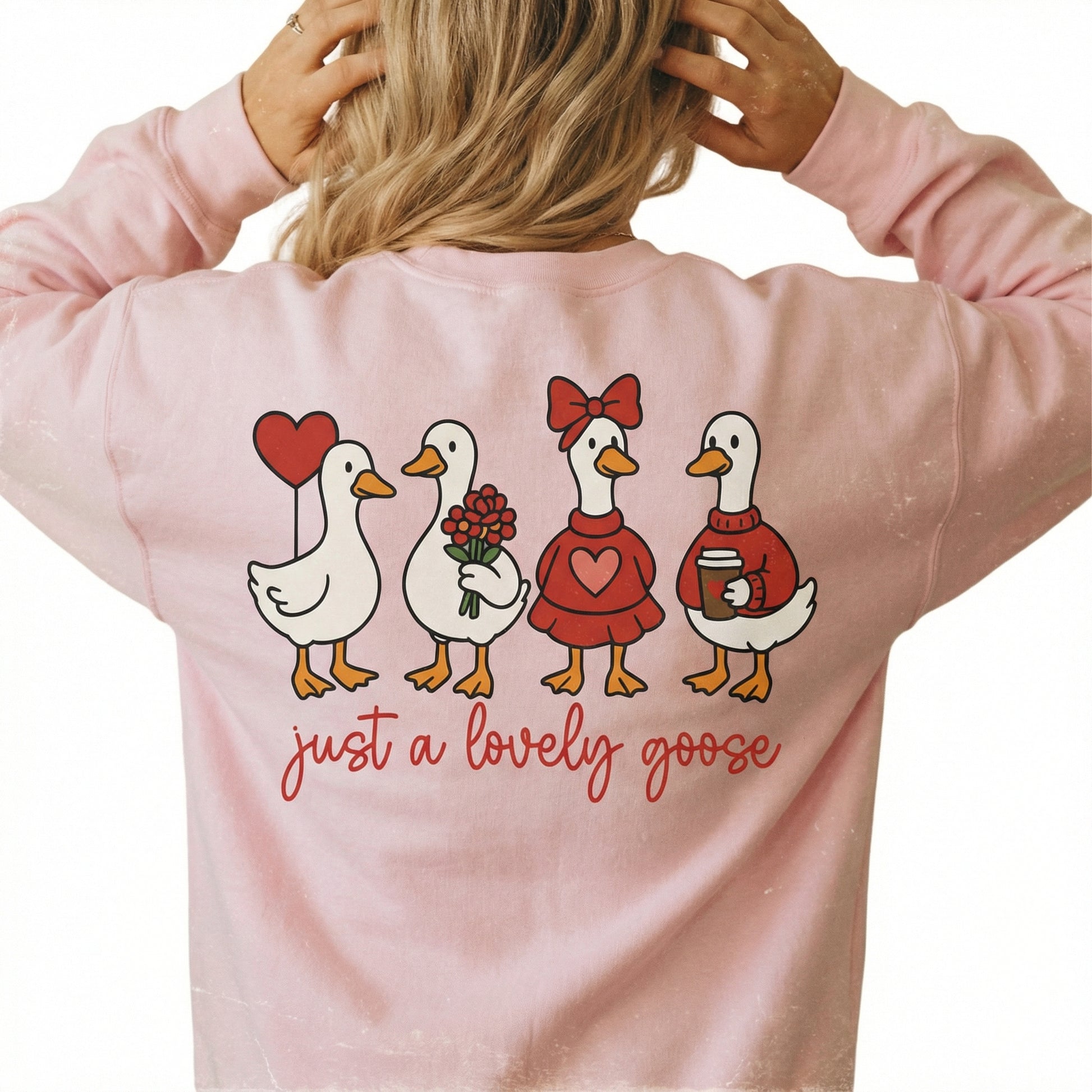 Cute Coquette Goose Valentine T-Shirt – Funny Silly Goose Graphic Tee – Valentine’s Day Gift