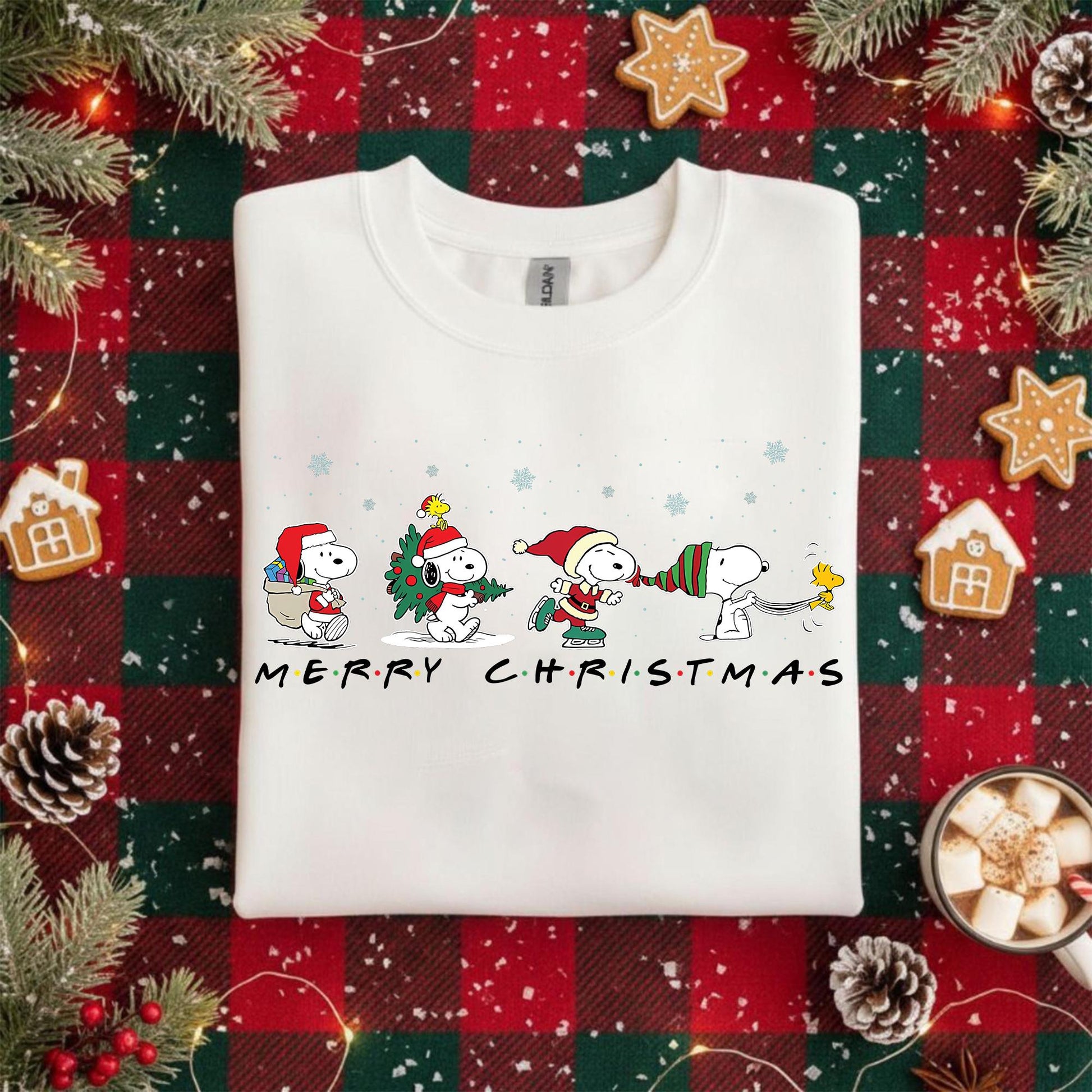Cute Dog Christmas Sweatshirt – Retro Cartoon Beagle Holiday Graphic Pullover