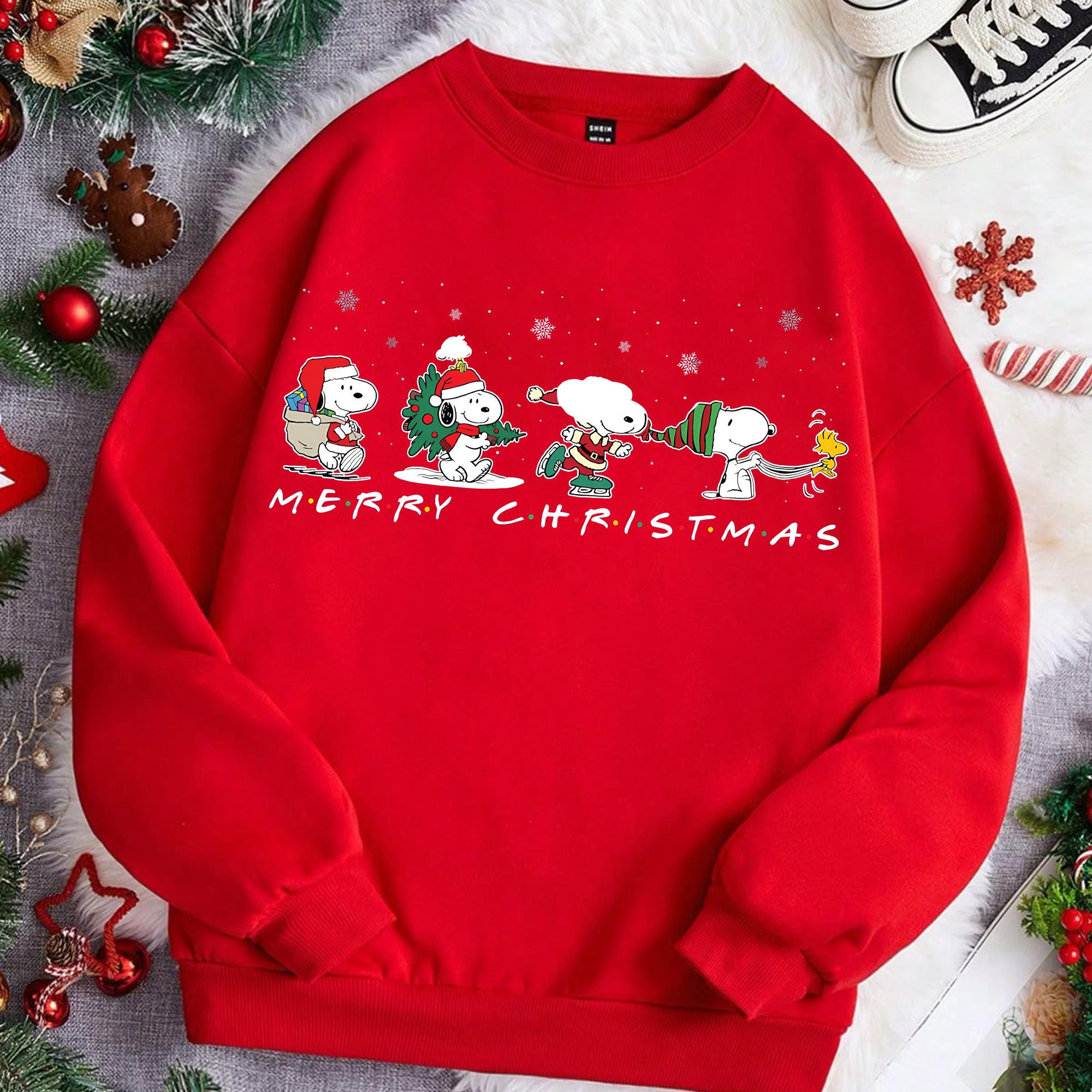 Cute Dog Christmas Sweatshirt – Retro Cartoon Beagle Holiday Graphic Pullover