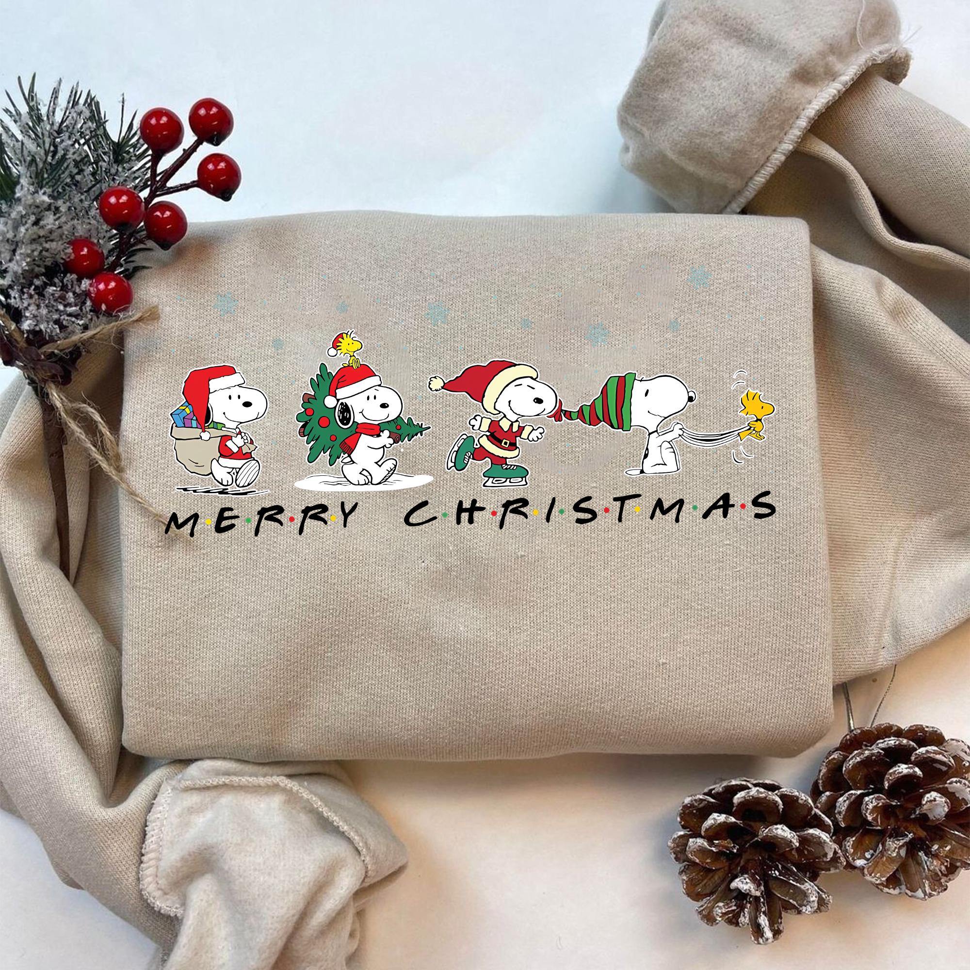 Cute Dog Christmas Sweatshirt – Retro Cartoon Beagle Holiday Graphic Pullover