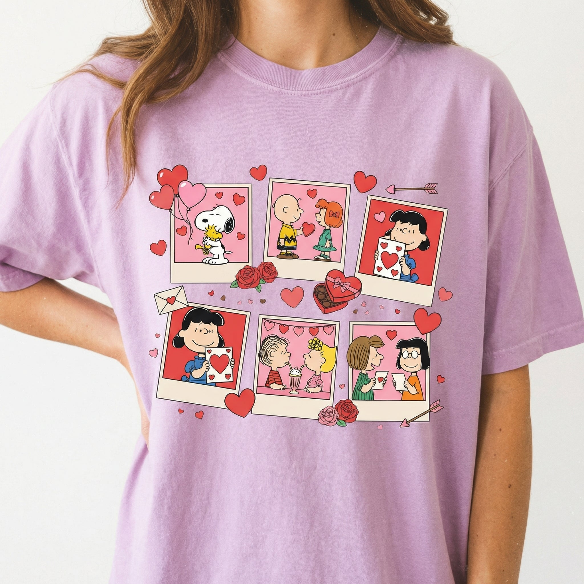 Cute Puppy Valentine Heart Balloon Shirt – Cartoon Love Graphic Tee