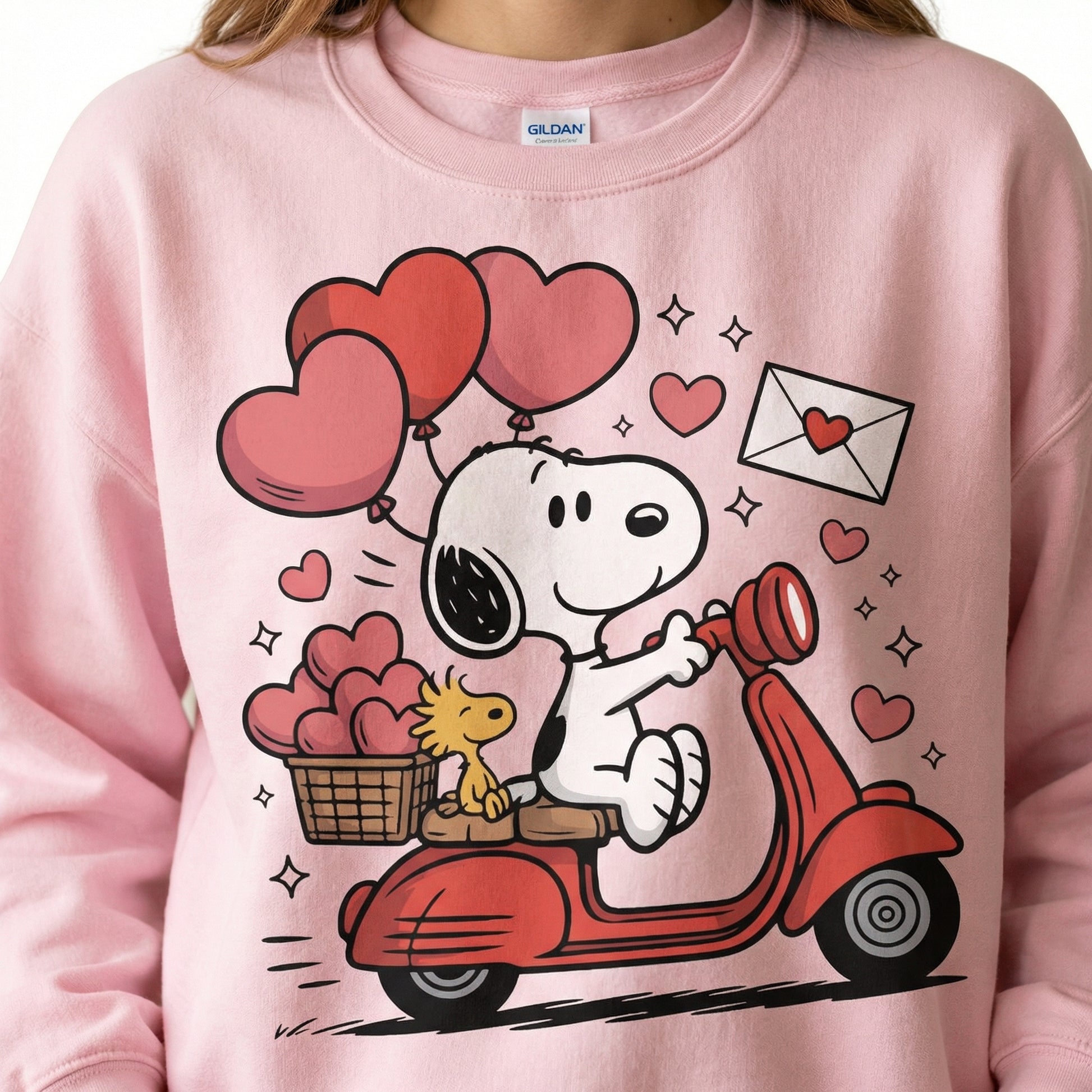 Cute Valentine Cartoon Dog Graphic T-Shirt – Pink Love Valentine Tee