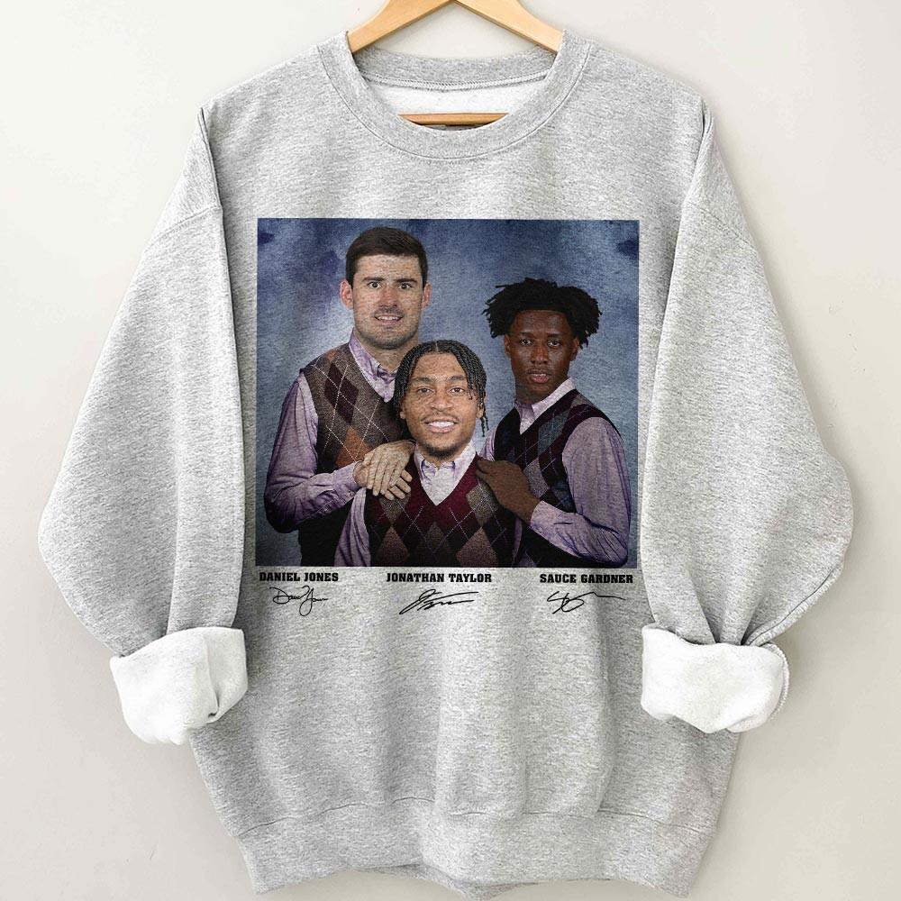 Daniel Jones Jonathan Taylor Sauce Gardner Vintage Football T-Shirt – New York Retro 90s Style Tee