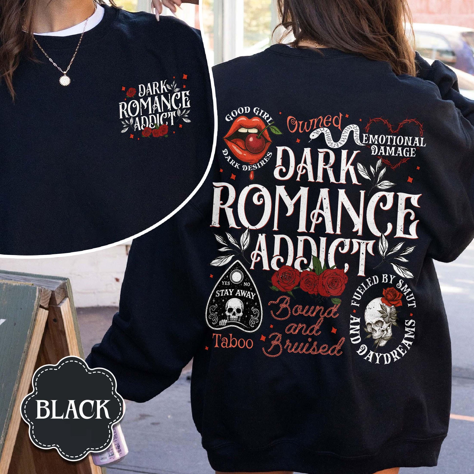 Dark Romance Addict Hoodie – Spicy Smut Reader Bookish Top