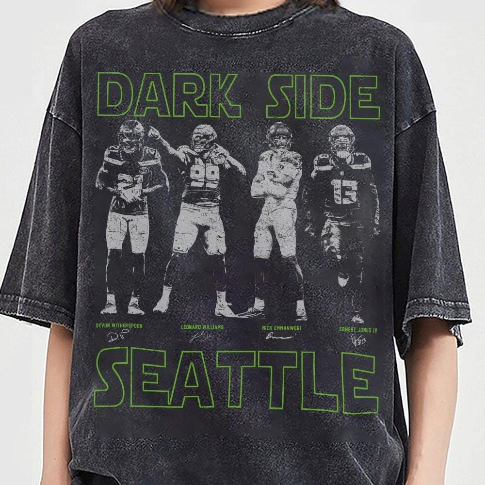Dark Side 12 Seattle Football Fan Graphic T-Shirt – Vintage Sports Style Tee
