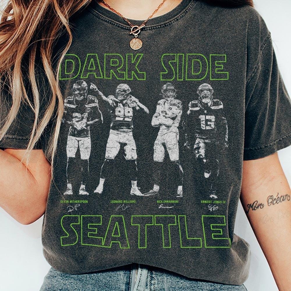 Dark Side 12 Seattle Football Fan Graphic T-Shirt – Vintage Sports Style Tee
