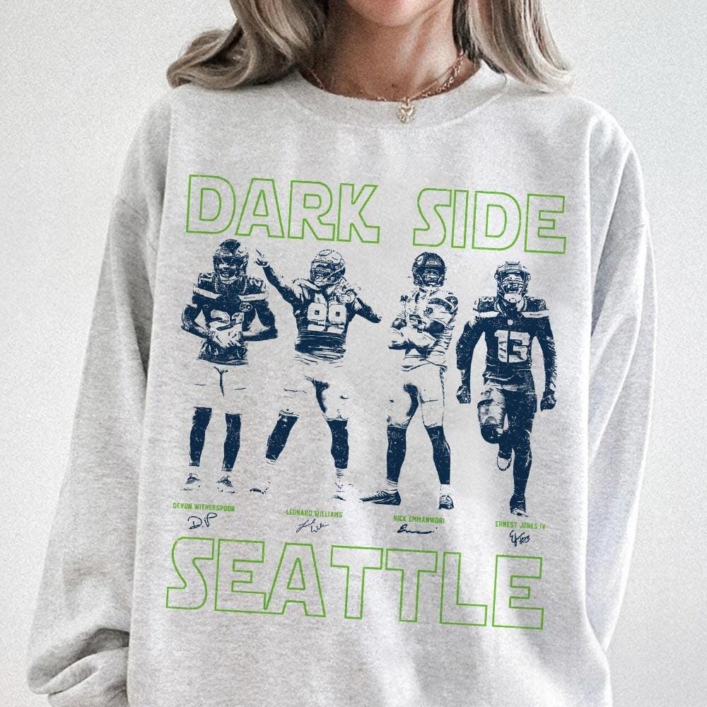 Dark Side 12 Seattle Football Fan Graphic T-Shirt – Vintage Sports Style Tee