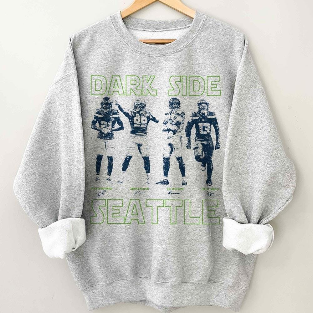 Dark Side 12 Seattle Football Fan Graphic T-Shirt – Vintage Sports Style Tee