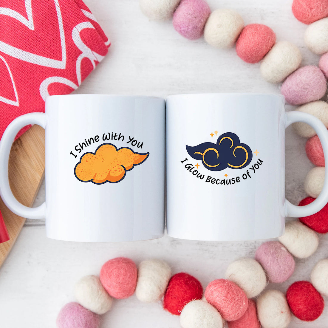 Day & Night Cloud Matching Mugs For Couples