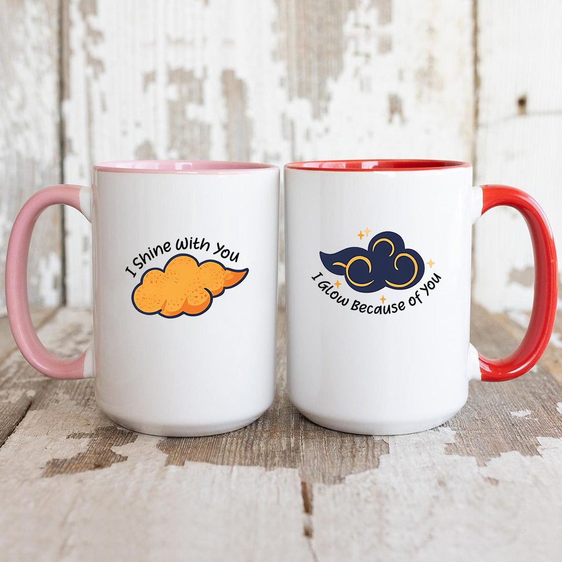 Day & Night Cloud Matching Mugs For Couples