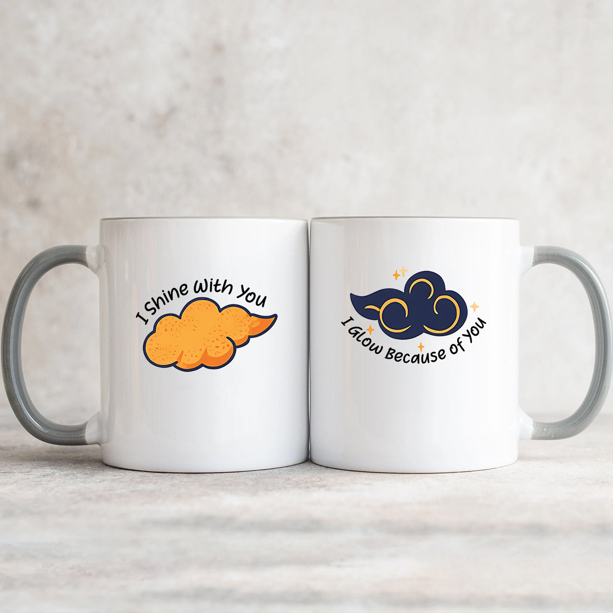 Day & Night Cloud Matching Mugs For Couples