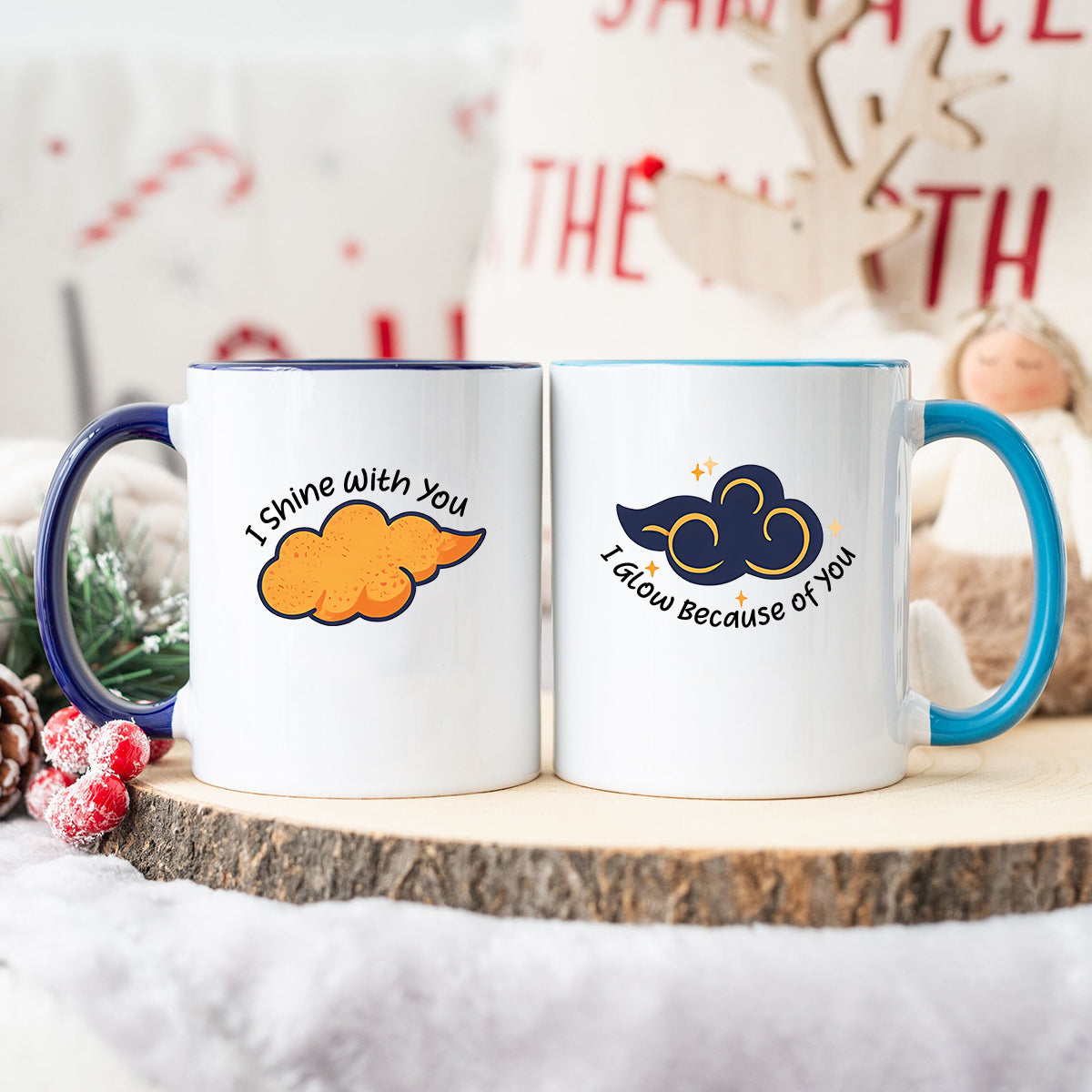 Day & Night Cloud Matching Mugs For Couples