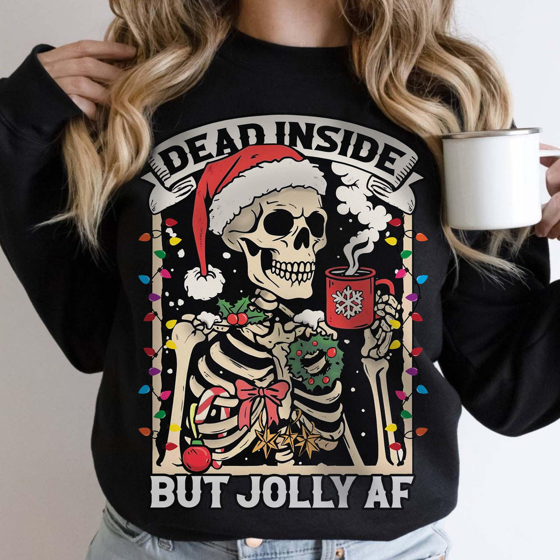 Dead Inside Skeleton Christmas Sweatshirt