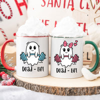 Dead Lift Funny Ghost Couple Matching Mugs For Couples