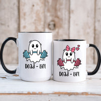 Dead Lift Funny Ghost Couple Matching Mugs For Couples