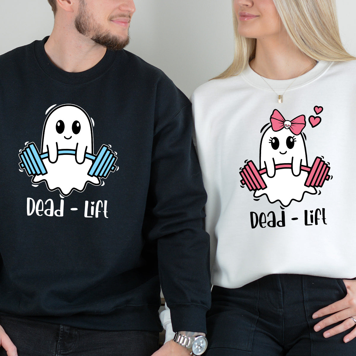 Dead Lift Funny Ghost Couple Matching Hoodies For Couples