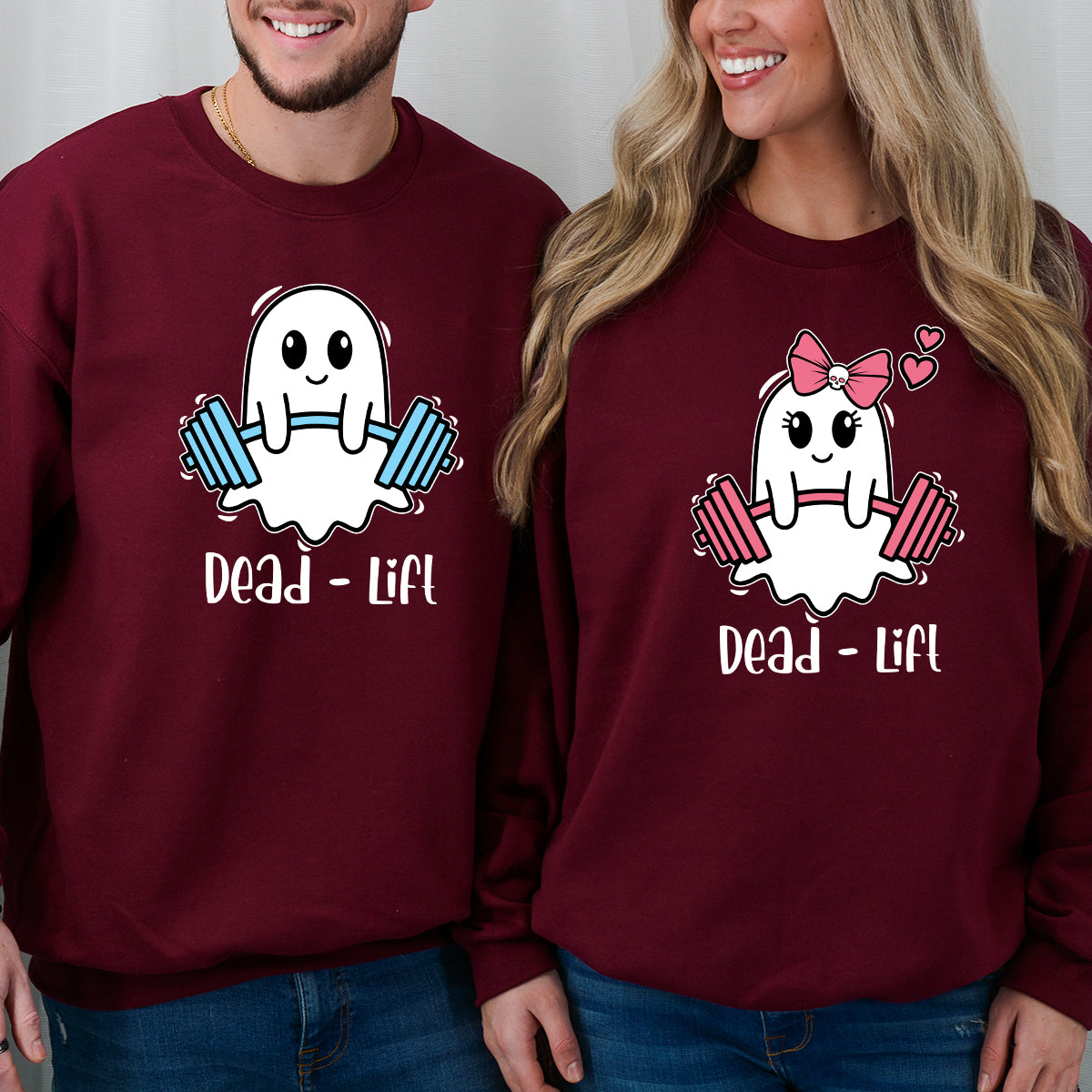 Dead Lift Funny Ghost Couple Matching Hoodies For Couples
