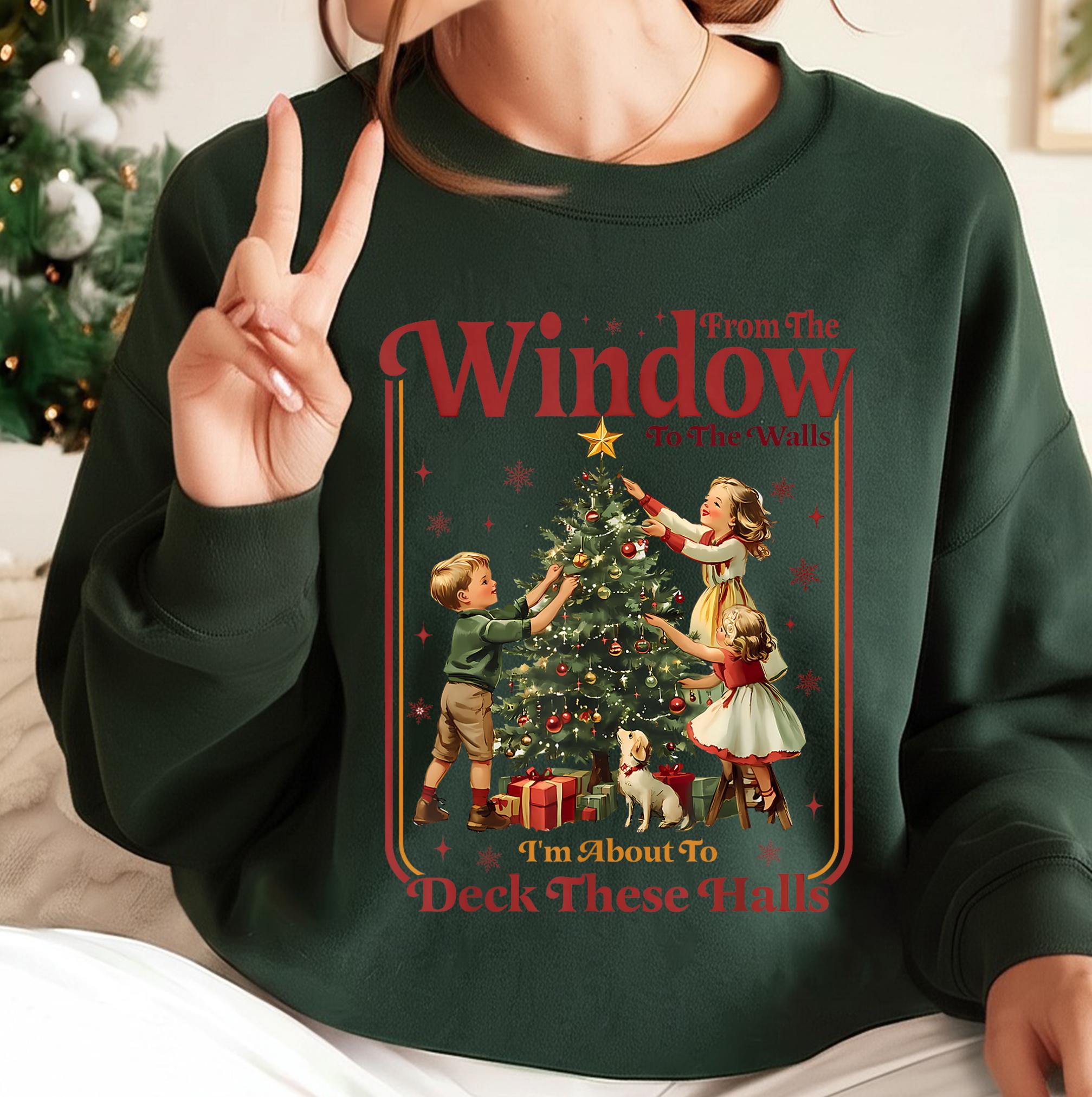 Deck the Halls Retro Christmas Sweatshirt – Vintage Xmas Movie Pullover