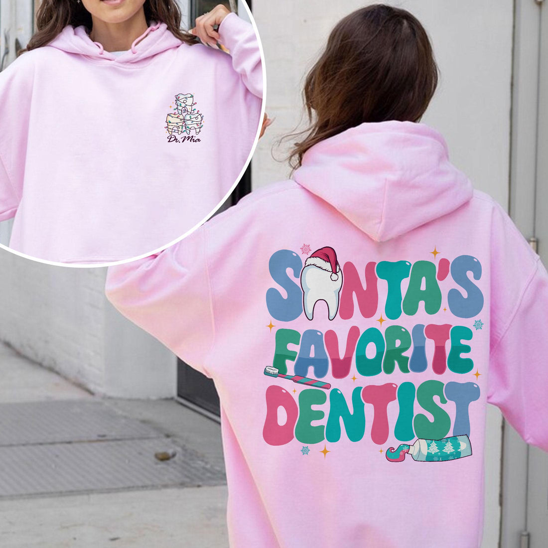 Dental Christmas Sweatshirt – Santa’s Favorite Dentist Holiday Crewneck, Dental Gift