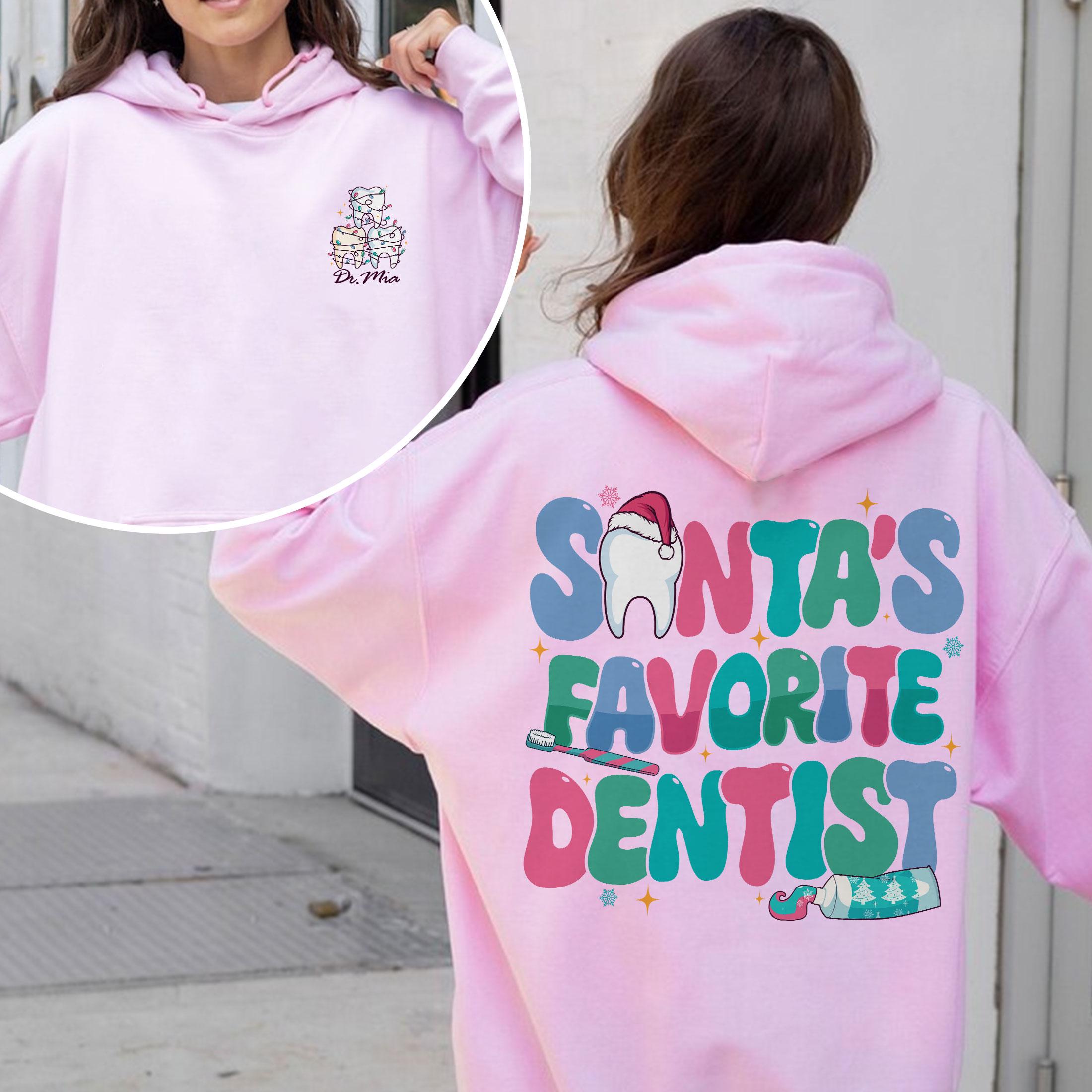 Dental Christmas Sweatshirt – Santa’s Favorite Dentist Holiday Crewneck, Dental Gift