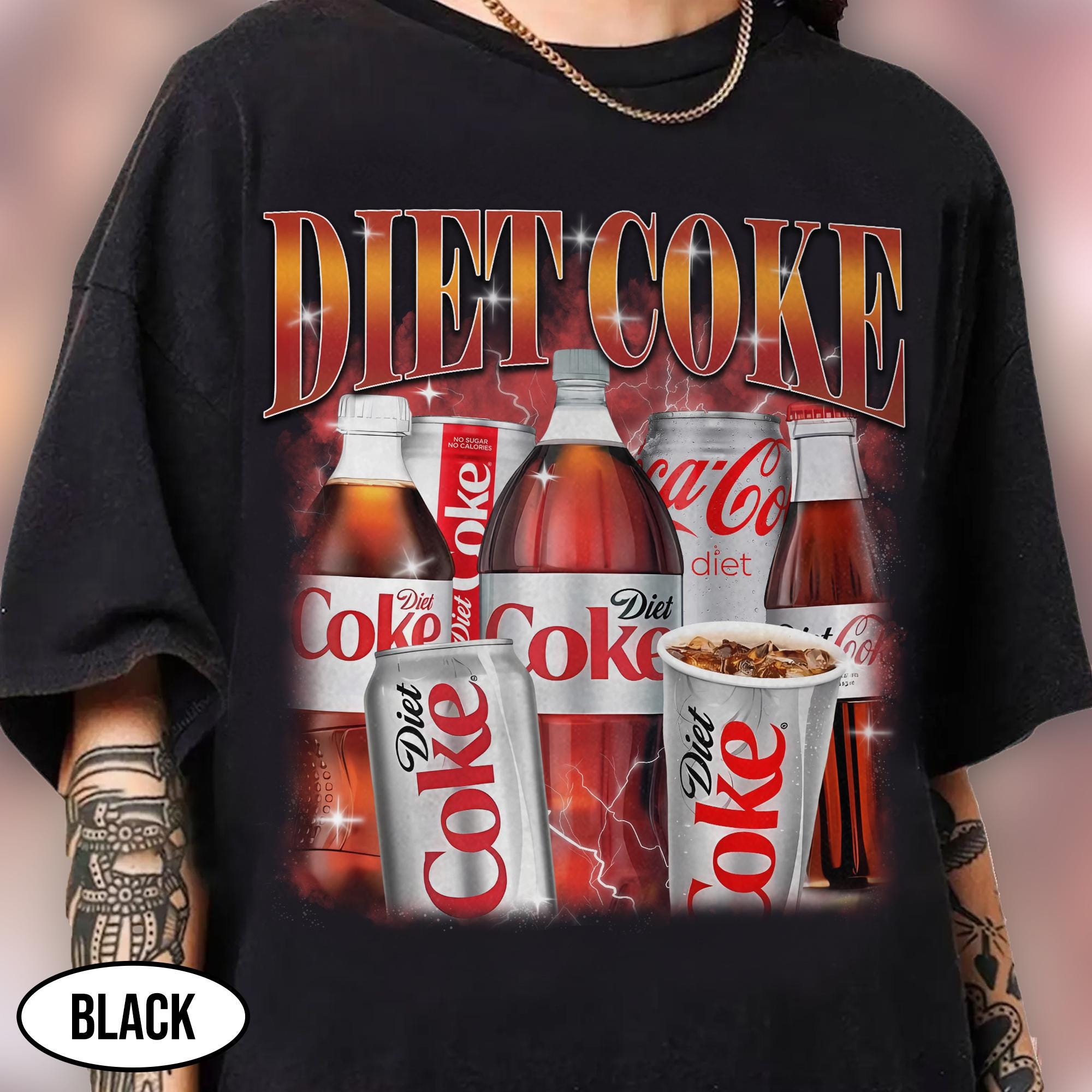 Vintage Soda Bootleg Graphic T-Shirt - Retro Diet Coke Soft Drink Parody Tee