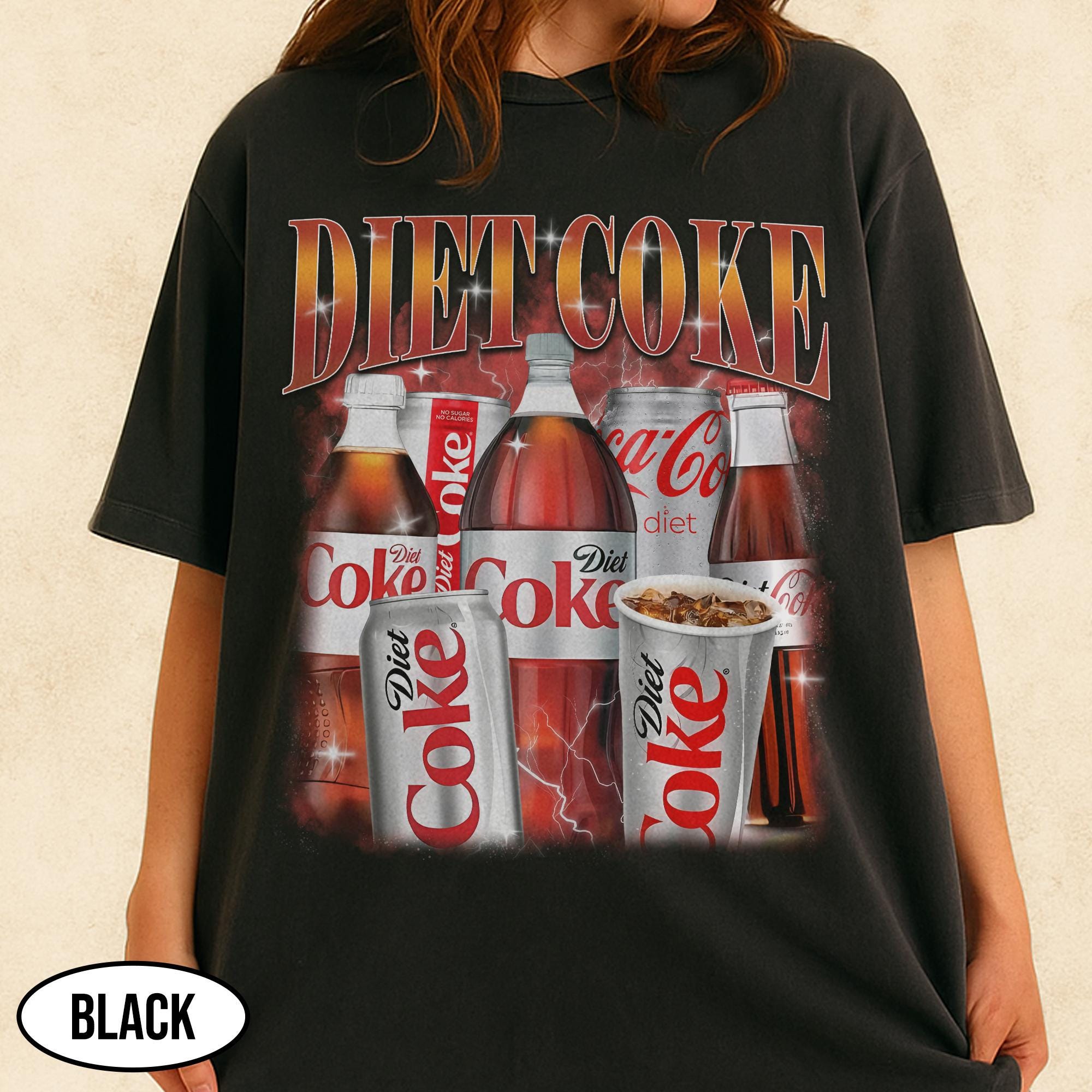 Vintage Soda Bootleg Graphic T-Shirt - Retro Diet Coke Soft Drink Parody Tee