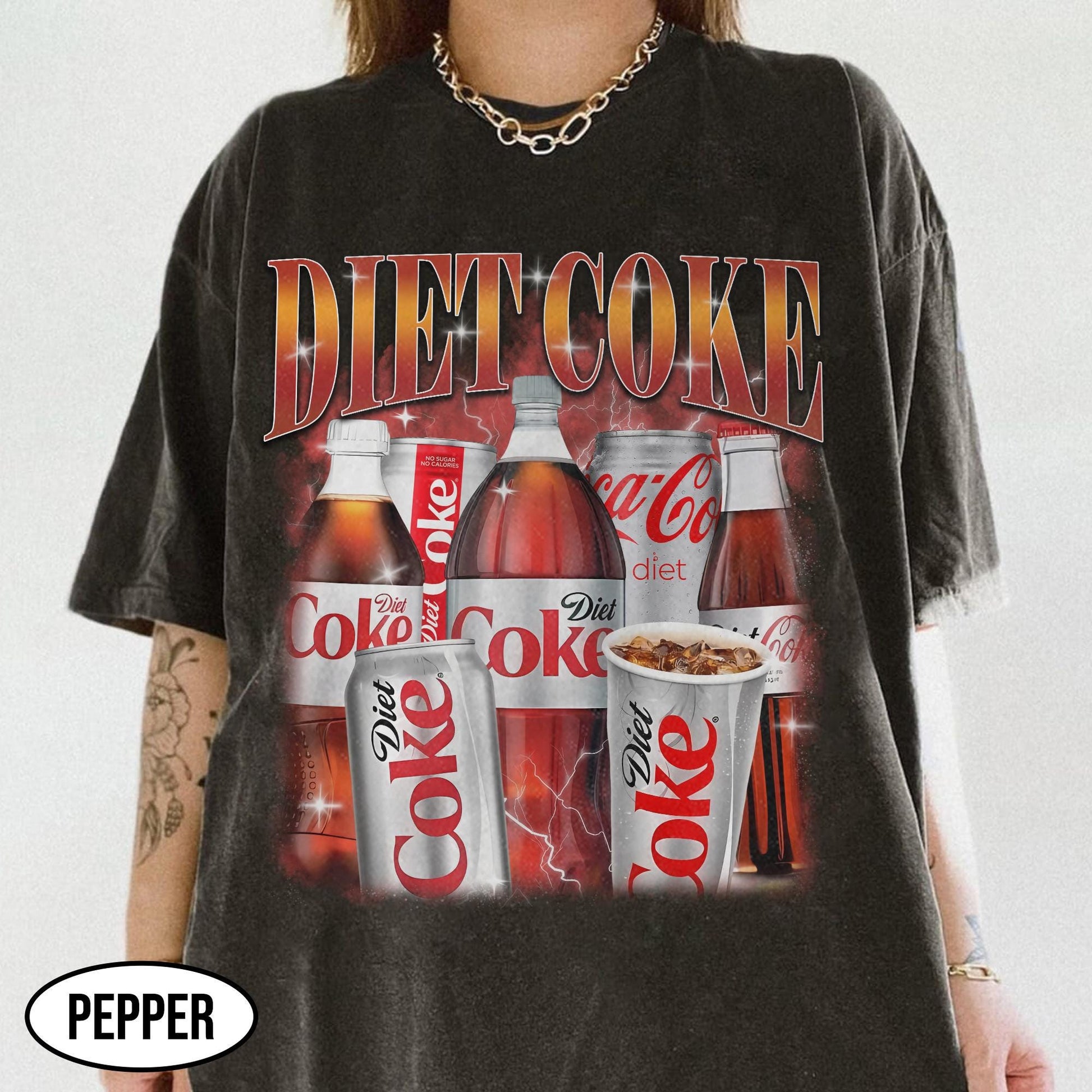Vintage Soda Bootleg Graphic T-Shirt - Retro Diet Coke Soft Drink Parody Tee