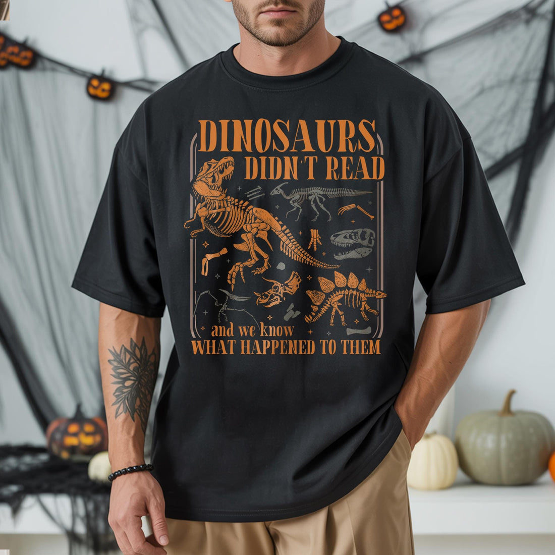 Dinosaurs Didn’t Read Shirt – Funny Book Lover Graphic Tee