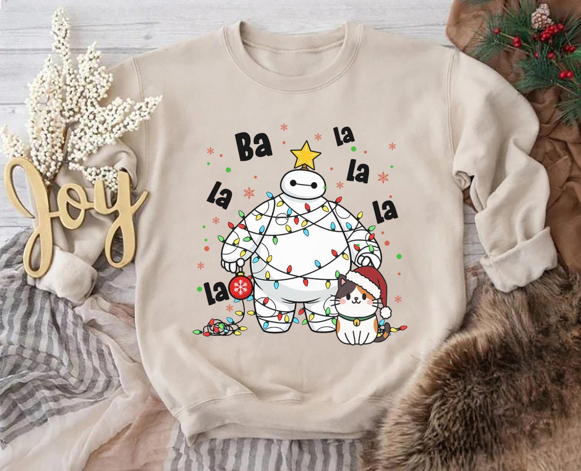 Baymax Big Hero Christmas Shirt – Ba La La La La Holiday Tee – Funny Cat Xmas Gift